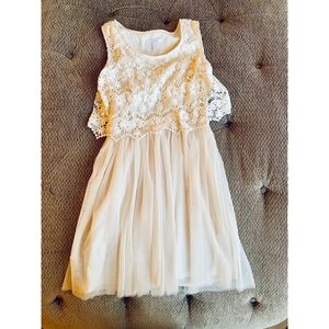 Delia’s white lace dress